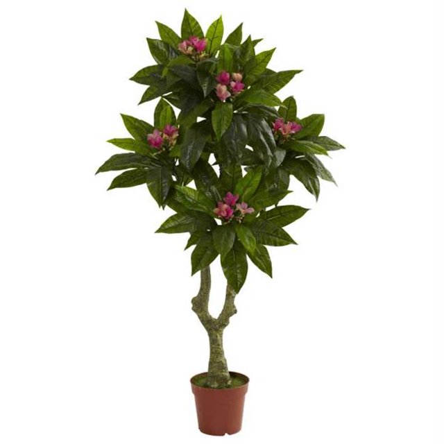 Nearly Natural 5394 Arbre de Plumeria 5 Pieds Résistant aux UV - Intérieur-Extérieur