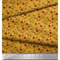 thumbnail image 2 of Soimoi Gold polyester Crepe Fabric Flower Artistic Print Fabric by Yard 52 Inch Wide, 2 of 3
