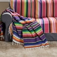 thumbnail image 3 of Nappe de Pique-Nique Multicolore en Polyester à Franges 130 cm x 190 cm pour Décoration de Fête Extérieure Table Sofa Usage Plage, 3 of 7