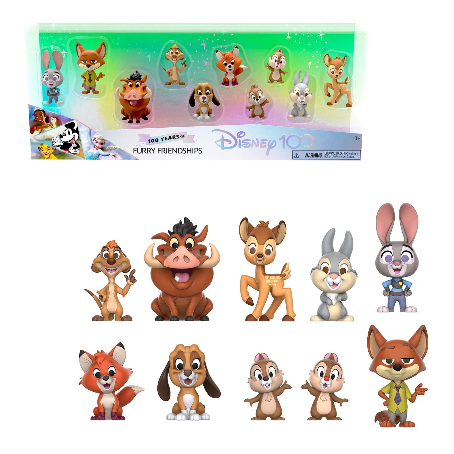 Collection Fêtant Disney100 Années d'Amitiés à Fourrure Ensemble de 8 Figurines Edition Limitée