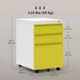 thumbnail image 3 of Vinsetto 3 Drawer Filing Cabinet Steel File Cabinet with Lock and Wheels, 3 of 10