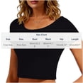 thumbnail image 3 of VSSSJ Hauts Courts pour Femmes Manches Courtes Col Rond Extensible Chandail Décontracté Ajusté Uni Confortable Été Basique T-Shirts Courts Violet Taille Unique, 3 of 5