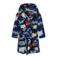 thumbnail image 1 of Dvkptbk Kids Fleece Hooded Bathrobes, Warm Graphic Soft Fuzzy Bath Robe for Kids Soft Robe Sleepwear with Belt 3-4 Years, 1 of 9