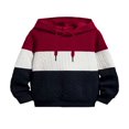 thumbnail image 1 of Jacquard Contrast Color Hooded Long Sleeve Tops for Men, 1 of 5