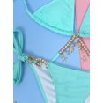 thumbnail image 4 of Women's Halter Tie Side Triangle Bikini Set String 2 Piece Bikini Swimsuit Bathing Suit, 4 of 5