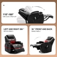 thumbnail image 3 of YSICK Swivel Rocker Recliner Chair with Massage PU Leather for Living Room,Black, 3 of 7