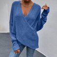 thumbnail image 4 of RKSTN Sweaters for Women Fashion Solid Color Long Sleeve Pullove V-Neck Shirt Sweater Tops Fall Sweaters, 4 of 9