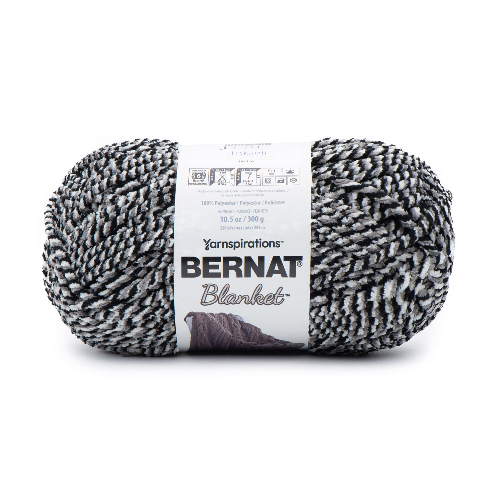 Bernat® Blanket™ #6 Super Bulky Polyester Yarn, Inkwell 10.5oz/300g, 220 Yards