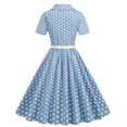 thumbnail image 4 of Birdeem Robe de Soirée Vintage à Manches Courtes et Col en V pour Femmes, Confortable pour l'Été, Imprimé à Pois, 4 of 7