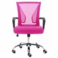 thumbnail image 2 of Modern Home Zuna Ergonomic Mesh Mid Back Office Chair, Black & Pink, 2 of 10