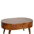 thumbnail image 2 of Table Basse Arrondie en Bois Massif de Châtaignier de Style Artisanal, 2 of 8