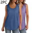thumbnail image 2 of Chbgutlmr Tank Tops for Women 2pc Plus Size Round Neck Sleeveless Solid Color Loose Running Summer Tops, 2 of 9