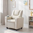 thumbnail image 1 of Costway Fauteuil Inclinable pour Enfants avec Porte-Gobelet et Poche Latérale Dossier et Repose-Pieds Réglables Beige, 1 of 10