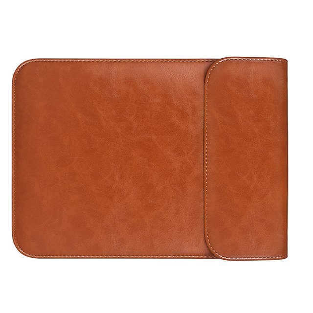 Walson Housse d'Ordinateur Portable Imperméable en PU, Pochette de Rangement, Sac, Housse d'Ordinateur Bloc-Notes de Remplacement pour MacBook, Jaune, 14,1 Pouces
