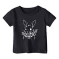 thumbnail image 3 of GDREDA Vêtements Fille T-Shirt Décontracté à Manches Courtes à Col Rond avec Imprimé de Pâques Mignon pour Fille Haut Mignon pour Filles Noir, 4-5 Ans, 3 of 3