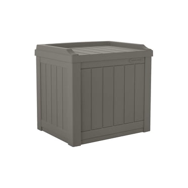 22 Gallon Small Deck Box with Storage Seat - Stoney