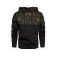 thumbnail image 4 of MAWCLOS Mens Pullover Camouflage Sweatshirt Drawstring Hoodies Fleece Fall Long Sleeve Hooded Tops Black L, 4 of 7