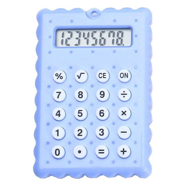 Mini Flip Calculator Keychain Pendant with 8-Bit LCD Display 6 cm x 4 cm Polypropylene Body 13 g