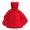 thumbnail image 4 of Liquidation d'Économies d'Hiver! PEZHADA Robe d'Hiver pour Fillette pour Tout-Petit, Style Explosion Vêtements pour Enfants Robe pour Fille à Pois Rétro Robe de Princesse pour Enfants Robe de Performance de Noël Rouge 9-10 Ans, 4 of 6