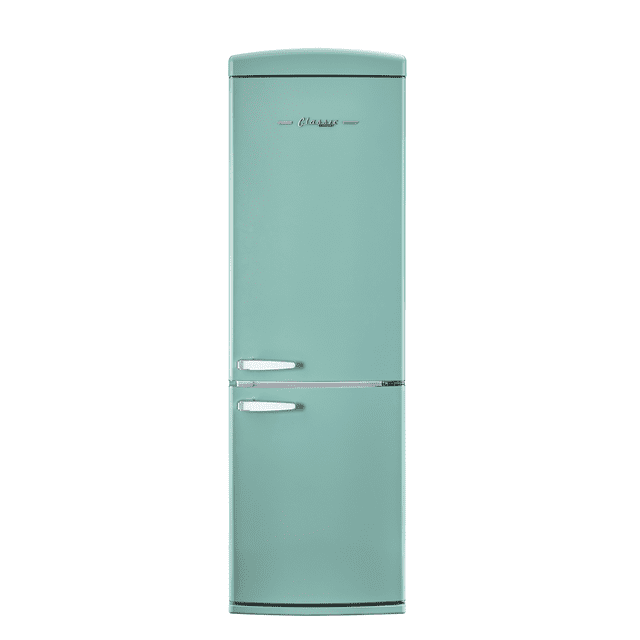 Classic Retro 24 In 12 Cu.ft. Bottom Mount Refrigerator Auto Defrost, Energy Star Certified, Counter Depth with Manual Ice maker