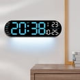thumbnail image 4 of Penkiiy 13.7 Inch Large Digital Wall Clock Timer, Remote Controll,LED Display, 9 RGB Color, Auto DST, Temperature for Living Room, Bedroom, Desk, Mounted, Gift for Elderly, 4 of 8