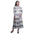 thumbnail image 1 of Bimba Tie-Dye Women Cotton Smocked Boho Renaissance Long Ruffle MaxiDress-Large, 1 of 5