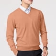 thumbnail image 5 of Xcmzpl Chandail-Robe à Col en V pour Hommes, Tricot, Manches Longues, Coupe Ajustée, Chandails Mode, Chandail à Enfiler, Chandail de Base Uni, Hauts de Chandail d'Automne, 5 of 5