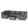 thumbnail image 2 of Costway 7PCS Patio Rattan Furniture Set Sectional Sofa Cushioned Garden Grey, 2 of 10