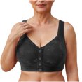 thumbnail image 5 of Lenpel Front Closure Bras for Women Wireless Lace Full Coverage Plus Size Pus up Bras Supportive Everyday Bralettes(Black,Large), 5 of 5