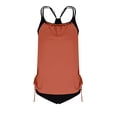 thumbnail image 5 of Moxiu Women's Two Piece Tankini Bathing Suits T-Back Top Ruched Padded Modest Swim Shorts Summer Basic Swimwear Rose Gold,S, 5 of 5