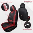 thumbnail image 2 of Car Seat Covers Full Set Faux Nappa Leather Seat Covers for Cars Breathable Front Seats with Lumbar Support and Rear Fit for Automotive Sedans SUVs Pickups, 2 of 9