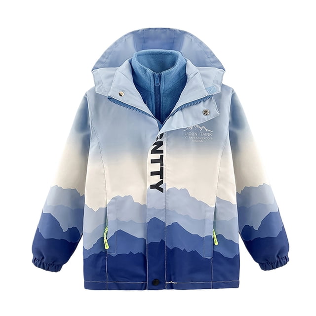 XASZHN Veste Utilitaire Vintage Décontractée pour Enfants Mode Hiver Tendance Col Bleu 7-8 Ans