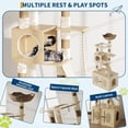 thumbnail image 4 of QinaQin Cat Tree Tower with Scratching Post, Hammock, Feeding Station and Hidden Storage, Extra Large Wood Finish, 4 of 8