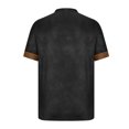 thumbnail image 4 of Birdeem T-Shirt Vintage à Lacets Manches Courtes Col Rabattu Patchwork pour Hommes, 4 of 11