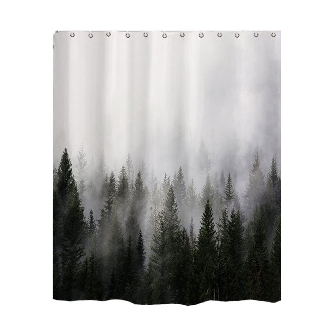 ZheElen Rideau de Douche Imperméable à Installation Simple avec 12 Crochets en Plastique Impression Transparente 6
