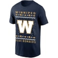 thumbnail image 1 of CFL Winnipeg Blue Bombers Xmas Design Navy Medium T-Shirt, 1 of 4