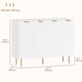 thumbnail image 3 of HOMCOM Sideboard Buffet Cabinet w/ Adjustable Shelves, White, 3 of 10