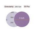 thumbnail image 2 of Unique Bargains 30 Pack 3-Inch Purple Sanding Discs 240 Grits Hook & Loop Professional Aluminum Oxide Sandpaper, 2 of 5