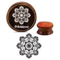 thumbnail image 1 of Printtoo Round Floral Mandala Pattern Wooden Rubber Stamp Craft Textile Stamps Scrap-booking-4 Inch, 1 of 2