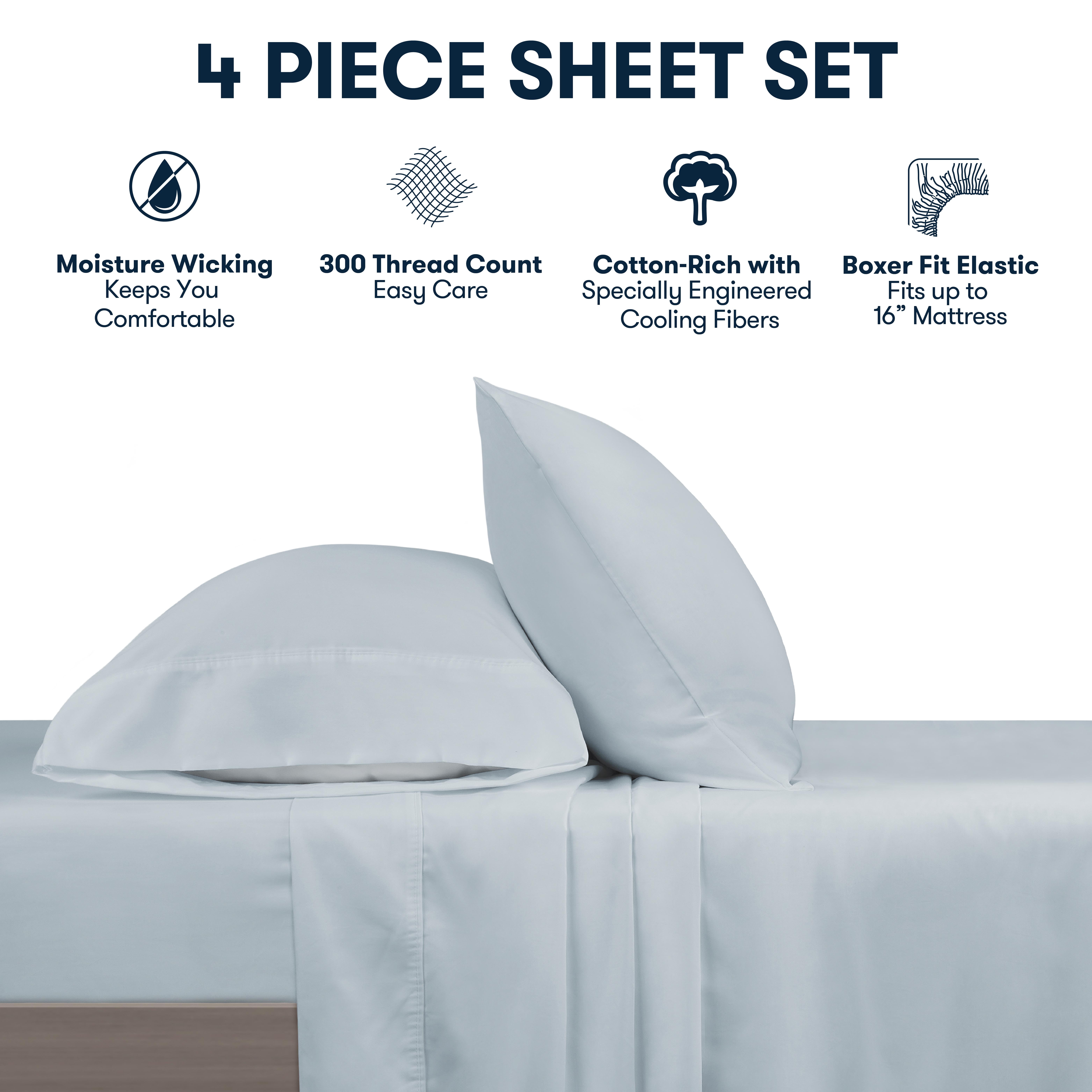 Sertapedic So Cool! 4pc Cooling Sheet Set - Angel Falls