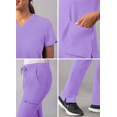 thumbnail image 4 of Adar Addition Go-Basic Scrub Set For Women - Slim V-Neck Scrub Top & Skinny Cargo Scrub Pants, 4 of 7