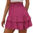 thumbnail image 3 of Meichang Womens Shorts Elastic Waisted Smocked Flowy Shorts Trendy Ruffle Hem Beach Casual Summer Shorts, 3 of 5