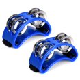 thumbnail image 1 of 2PCS Foot Tambourine Percussion, Musical Instrument Percussion Pedal with Steel Jingle Bells - Blue, 1 of 7