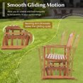 thumbnail image 2 of Gymax Patio Glider Loveseat Chair Swing Rocking Bench w/ Curved Backrest & Slatted Seat Natural, 2 of 6