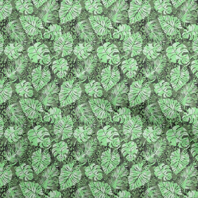 oneOone Viscose Chiffon Green Fabric Tropical Leaf Sewing Craft Projects Fabric Prints By Yard 42 Inch Wide