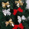 thumbnail image 3 of Pack of 12 Christmas Bows 12*15 cm Christmas Tree Bows Christmas Glitter Bows Glitter Christmas Tree Decoration Decoration Gift Christmas Decoration Bows for Christmas Tree Gold, 3 of 9