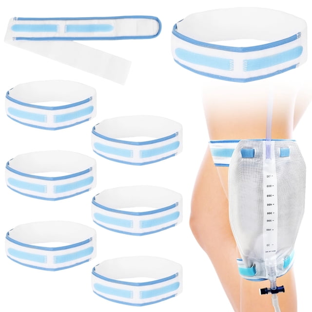 8 PCS Catheter Stabilization Devices, Catheter Sticking Fastener Stickers for Foley Bag Holder, Leg Band Urinary Stabilizer Strap Patch Accessories, Foley Catheter Leg Anchor Bandages