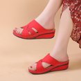 thumbnail image 2 of Penkiiy Womens Sandals Hollow Wedge Sandals Open Toe Orthopedic Arch Support Slip-on Slippers Perforated Backstrap Sandals Flower 36 Red, 2 of 8