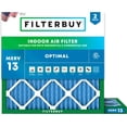 thumbnail image 1 of Filterbuy 15x15x1 Air Filter MERV 13 Health Defense, HVAC AC Furnace Air Filters Replacement (2-Pack), 1 of 9
