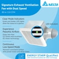 thumbnail image 2 of Delta Breez Signature Exhaust Bathroom Fan with Dual Speed, 80/110 CFM, White, 2 of 12